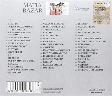 MATIA BAZAR -THE PLATINUM COLLECTION *3-CD* *2007*