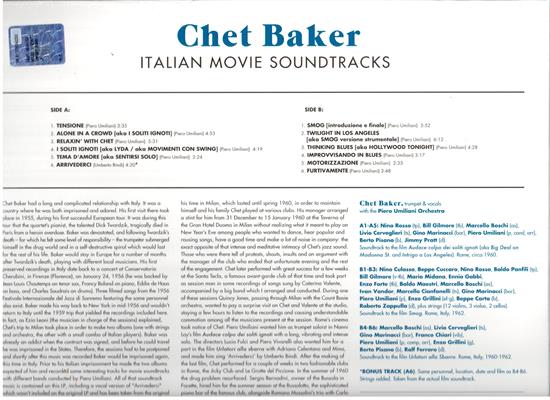 CHET BAKER -ITALIAN MOVIE SOUNDTRACKS *VINILE*
