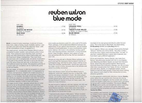 REUBEN WILSON -BLUE MODE *1969* *LP*
