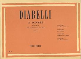 DIABELLI A.-3 SONATE OP 32 33 37 A 4 MANI