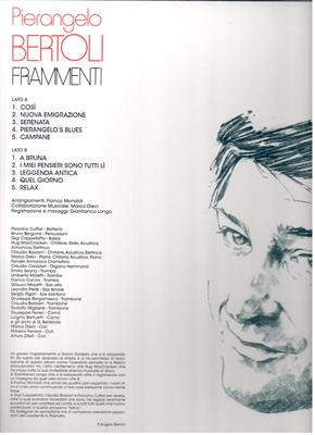 BERTOLI PIERANGELO -FRAMMENTI *VINILE NUMERTATO ROSSO*