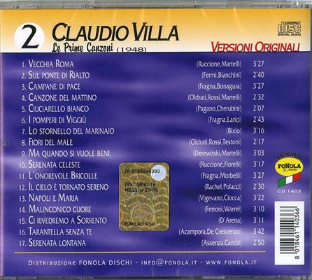 VILLA CLAUDIO -LE PRIME CANZONI VOL 2 1948