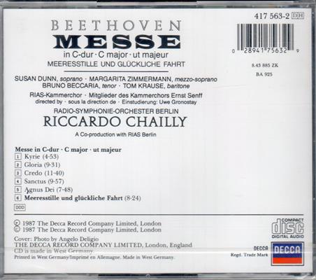 BEETHOVEN -MESSA IN DO MAGG *DIR.CHAILLY*