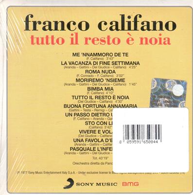 CALIFANO FRANCO -TUTTO IL RESTO E' NOIA