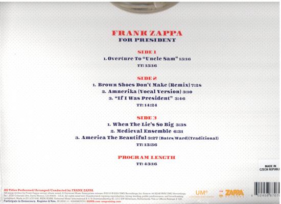 FRANK ZAPPA -FRANK ZAPPA FOR PRESIDENT *2-LP*