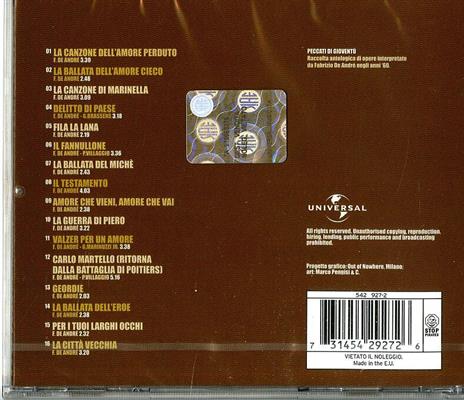 DE ANDRE' FABRIZIO -PECCATI DI GIOVENTU'