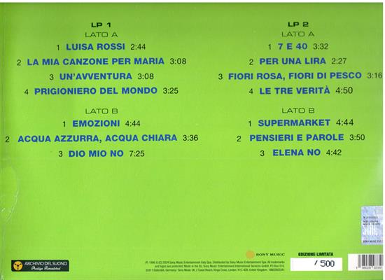 BATTISTI LUCIO -SI VIAGGIARE 1967-14972 *2 VINILI COLORATI*