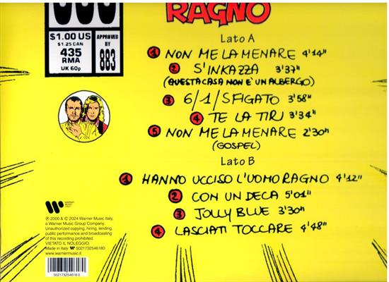 883 -HANNO UCCISO L'UOMO RAGNO *VINILE SPLATTER GIALLO*