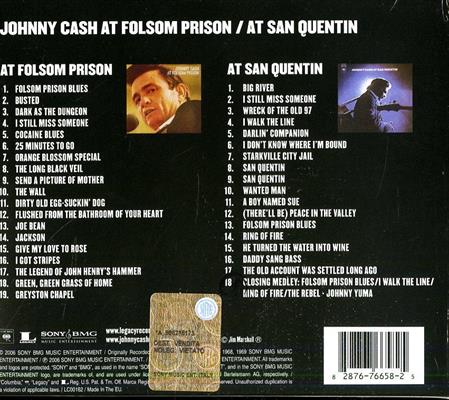 JOHNNY CASH -AT SAN QUENTIN / AT FOLSOM PRISON *2-CD*