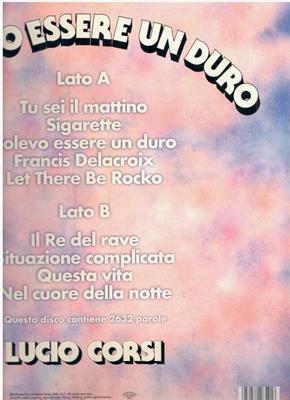 CORSI LUCIO -VOLEVO ESSERE UN DURO *LP* *2025*