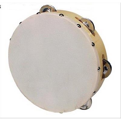 TAMBURELLO CON PELLE E SONAGLI DA 10 25CM