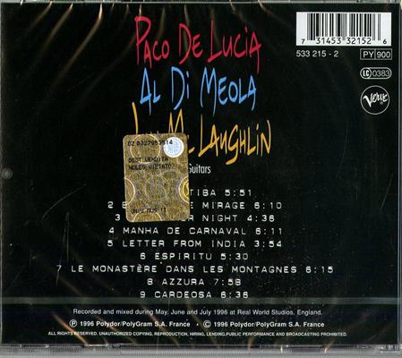 PACO DE LUCIA/AL DI MEOLA/JOHN MCLAUGLIN -THE GUITAR TRIO