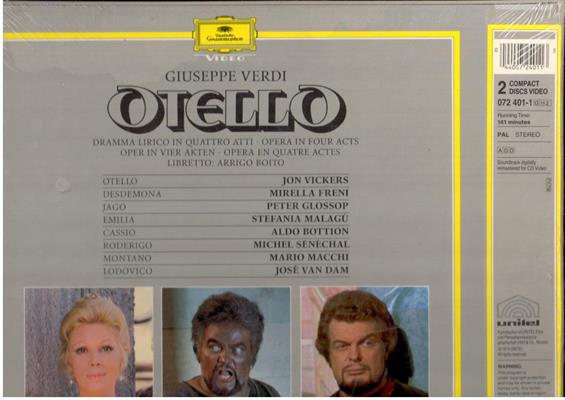 VERDI G.-OTELLO *2 LASER DISC PAL*