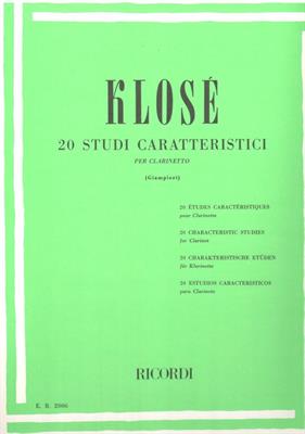 KLOSE' H.-20 STUDI CARATTERISTICI PER CLARINETTO