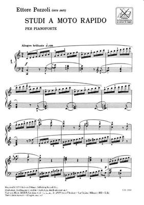 POZZOLI E.-STUDI A MOTO RAPIDO PER PIANOFORTE