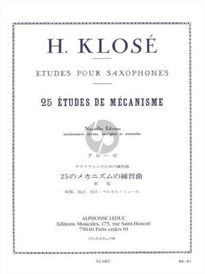 KLOSE' H.-25 STUDI DI MECCANISMO X SAX