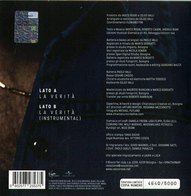 ROSSI VASCO -LA VERITA' *45 GIRI* *2018*