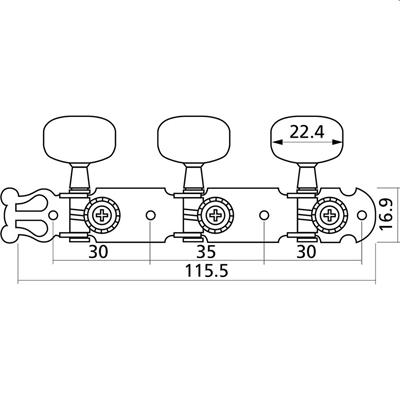 MECCANICA PER CHITARRA CLASSICA 6 CORDE PIASTRA IN NICKEL
