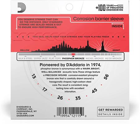 MUTA 0,13 X CHITARRA ACUSTICA *PHOSHOR BRONZE* D'ADDARIO EJ-17